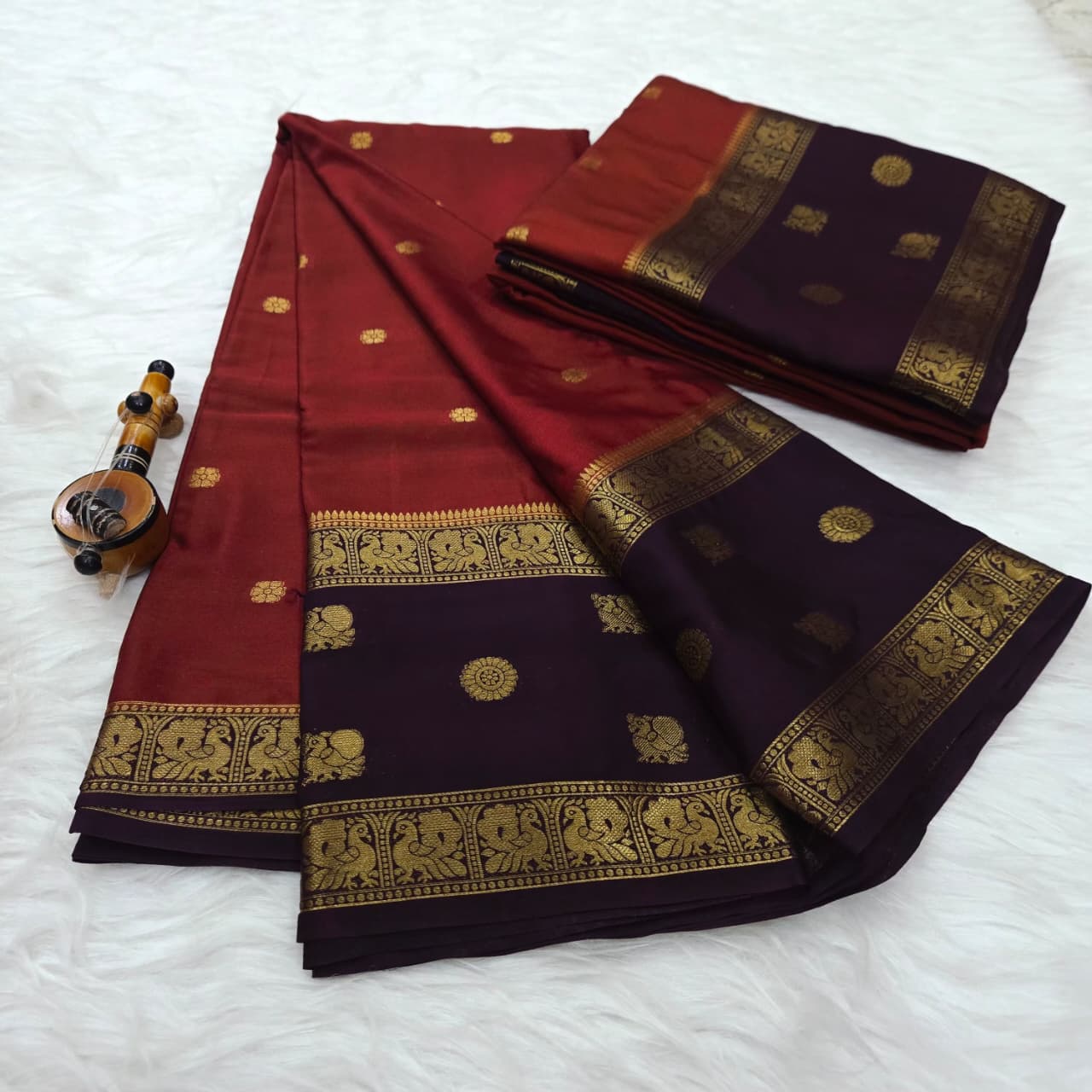 Luxury Khaddi Georgette Saree with Rich Woven Pallu & Blouse